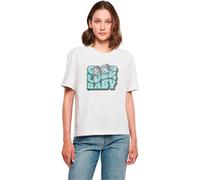 Miss Tee Mst086-good Luck Baby tee Camiseta, Blanco, S Mujeres