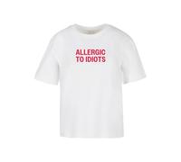 Miss Tee Camiseta MST163 Allergic to Idiots Blanco S Mujeres