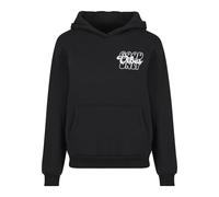 Miss Tee MST207-Good Vibes Ladies Fluffy Hoody Hooded Sweatshirt, Black, L Women's