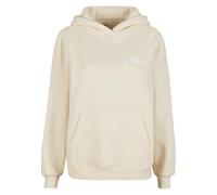 Miss Tee MST207-Good Vibes Ladies Fluffy Hoody Hooded Sweatshirt, Whitesand, S Women's