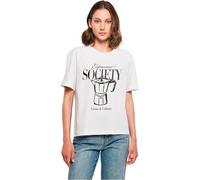 Miss Tee Mst314-espresso Society tee Camiseta, Blanco, M Mujeres