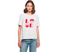 Miss Tee Mst363-love Heart Letters tee Camiseta, Blanco, XS Mujeres