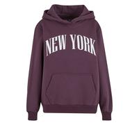 Miss Tee Sudadera 'New York' berenjena / blanco XXL berenjena / blanco