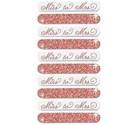 Miss to Mrs Bridal Shower Favor - Juego de 10 limas de uñas de oro rosa brillante Miss to Mrs - Regalos de despedida de soltera - Tablero de esmeril (10 Mrs) RG