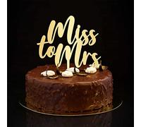 Miss To Mrs - Decoración para tartas de boda con texto en inglés "Mr And Mrs", personalizable, decoración rústica para tartas de novia y novio para despedida de soltera, suministros de despedida de