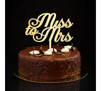 Miss To Mrs - Decoración personalizada para tarta de boda Mr & Mrs, silueta personalizada y elegante para tartas de novia y novio, decoración de boda, regalo de despedida de soltera, dorado, 6