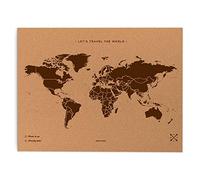 Miss Wood 8436563400063 Mapa Del Mundo de Corcho, 60 X 90 Cm, Marrón
