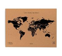 Miss Wood 8436563400087 Mapa Del Mundo de Corcho, 0.4X60X90 Cm, Negro