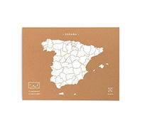Miss Wood Mapa de España de Corcho, Pino, Blanco, L-45x60CM