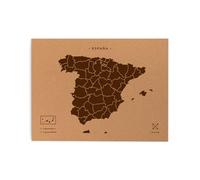 Miss Wood Mapa de España de Corcho, Pino, Marrón, L-45x60CM