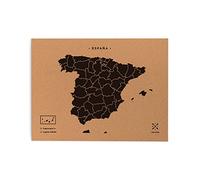 Miss Wood Mapa de España de Corcho, Pino, Negro, L-45x60CM