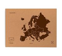 Miss Wood Mapa de Europa de Corcho, Pino, Marrón, XL-60x90cm
