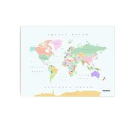 Miss Wood Watercolor Retro L Mapa de Corcho, Madera, Multicolor, 60 x 45 x 0.4 cm