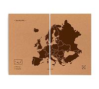 Miss Wood Woody Map XXL - Mapa del Mundo de Corcho con diseño Europa, Color marrón