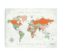 Miss Wood Woody Terracota Mapa, Corcho, Multicolor, XL (60 x 90 cm)