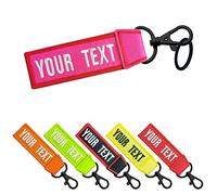 misscase Etiqueta de equipaje personalizada, maletas de viaje personalizadas, número de texto de identificación bordado, minietiquetas de llavero para cinturón, coche, ATV, mochila (BK Lobster Clasp)