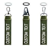 misscase Llavero personalizado Número de Nombre, Etiqueta de Equipaje, Accesorios de Llavero, Llaveros Bordado Para Equipaje, Caja, Cinturón, Equipo, llavero (Army Green)