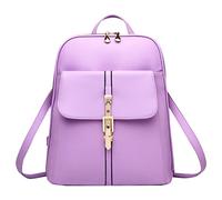 MissFox De Las Mujeres Color Puro Simplicidad Cremallera Mochila Bolsa De Viaje Morado