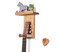 MissFox Soporte de pared para guitarra, resistente a los arañazos, soporte de guitarra para pared, soporte de guitarra de madera, con soporte para púas de guitarra, antideslizante, para bajo,