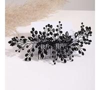Missgrace Peine de pelo para mujer, para novia, boda, delicado, negro, con diamantes de imitación de Halloween, para ocasiones especiales, accesorios para el cabello (estilo 3)