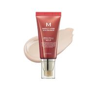 MISSHA M Perfect Cover BB Cream No.21 Beige Claro - Tono claro con subtono frío SPF 42 P 50 ml - Crema hidratante con color para el rostro con protección solar. Regalo ideal para San Valentín.