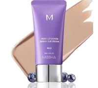 MISSHA M PERFECT COVER SERUM BB CREAM N.º 23 Beige Natural - Tono claro con subtono frío, Crema hidratante con color, Maquillaje con tratamiento para la piel, Maquillaje coreano, 35 ml