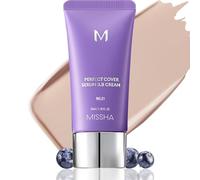 MISSHA M PERFECT COVER SERUM BB CREAM No.21 Light Beige Cuidado de la piel, color hidratante, complejo superalimentario, cobertura modular, piel de cristal, sin p