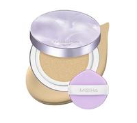 MISSHA Serum Cushion Glow Layering Fit - Base de maquillaje en cushion N.º 19 Vainilla (para pieles claras) - Maquillaje coreano, textura rica, cobertura completa, hidratación 24 horas
