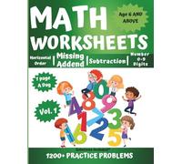 Missing Addend Subtraction Worksheet for Kids | Vol. 1 | 1-Digit Horizontal order Problems (0-9) | Ages 6+: Math Drills | Practice Subtraction with ... (Missing Addend Math Workbook - Subtraction)