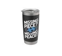 Missing Piece Missing Peace - Divertido rompecabezas Vaso térmico de acero inoxidable de doble pared