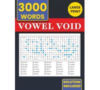 Missing Vowel Puzzle Book for Adults (Brain Training Word Games): 3000 Words to Decode | Large Print Mental Exercise | Cognitive Challenge Activity