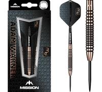 Mission Darts Dardos Adam Warner | Punta de acero | Titanio Bronce, 90% tungsteno, 26 g (D1658)