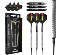 Mission Darts Dardos Mike De Decker, punta suave, 95 % tungsteno, plata, 20 g.