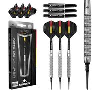 Mission Darts Dardos Mike De Decker, punta suave, latón, aspecto de tungsteno, 18 g.