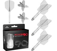 Mission Darts Force 90 | Sistema integrado de vuelo y eje de dardos moldeado de precisión, paquete de 3 plumas y tallos combinados profesionales altamente duraderos | Estándar n.º 6