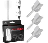 Mission Darts Force 90 | Sistema integrado de vuelo y eje de dardos moldeado de precisión, paquete de 3 plumas y tallos combinados profesionales altamente duraderos | Estándar n.º 6
