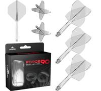 Mission Darts Force 90 | Sistema integrado de vuelo y eje de dardos moldeado de precisión, paquete de 3 plumas y tallos combinados profesionales altamente duraderos | Estándar n.º 2