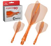 Mission Darts Force 90 Vortex | Sistema integrado de vuelo y eje de dardos moldeado de precisión | Múltiples estilos | Múltiples colores. (Estándar n.º 6 - Tweenie, naranja neón transparente)