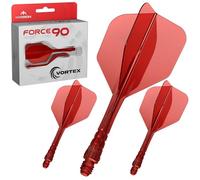 Mission Darts Force 90 Vortex | Sistema integrado de vuelo y eje de dardos moldeado de precisión | Múltiples estilos | Múltiples colores. (Estándar n.º 6 - mediano, rojo transparente)