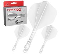 Mission Darts | Force 90 Vortex | Sistema integrado de vuelo y eje de dardos moldeado de precisión | Múltiples estilos | Múltiples colores. (Estándar n.º 2 - Tweenie, blanco sólido)