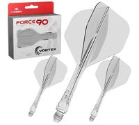 Mission Darts | Force 90 Vortex | Sistema integrado de vuelo y eje de dardos moldeado de precisión | Múltiples estilos | Múltiples colores. (Estándar n.º 2 - Tweenie, transparente)
