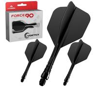 Mission Darts | Force 90 Vortex | Sistema integrado de vuelo y eje de dardos moldeado de precisión | Múltiples estilos | Múltiples colores. (Estándar n.º 6 - Tweenie, negro sólido)