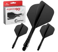 Mission Darts | Force 90 Vortex | Sistema integrado de vuelo y eje de dardos moldeado de precisión | Múltiples estilos | Múltiples colores. (Estándar n.º 2 - corto, negro sólido)