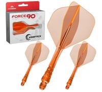 Mission Darts Force 90 Vortex | Sistema integrado de vuelo y eje de dardos moldeado de precisión | Múltiples estilos | Múltiples colores. (Estándar n.º 2 - Tweenie, naranja neón transparente)