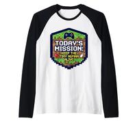 Mission Keep Tiny Human Alive, Divertido Nuevo Padre, mamá, papá, Jugador Camiseta Manga Raglan