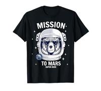 Mission To Mars Cool Space Astronaut Bear Cartoon Graphic Camiseta