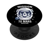 Mission To Mars Cool Space Astronaut Bear Cartoon Graphic PopSockets PopGrip Adhesivo