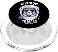 Mission To Mars Cool Space Astronaut Bear Cartoon Graphic PopSockets PopGrip para MagSafe
