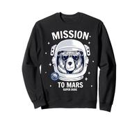 Mission To Mars Cool Space Astronaut Bear Cartoon Graphic Sudadera