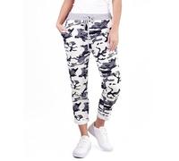 Mississhop Pantalones de chándal de algodón para mujer, estilo boyfriend, estampado floral, Modelo 20., Talla única